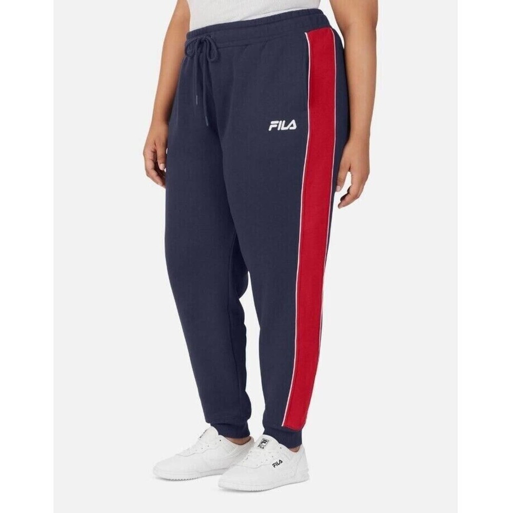 PLUS XXXXL FILA WOMEN'S VIGOR MID RISE COLORBLOCKED FLEECE JOGGERS 4X NWT